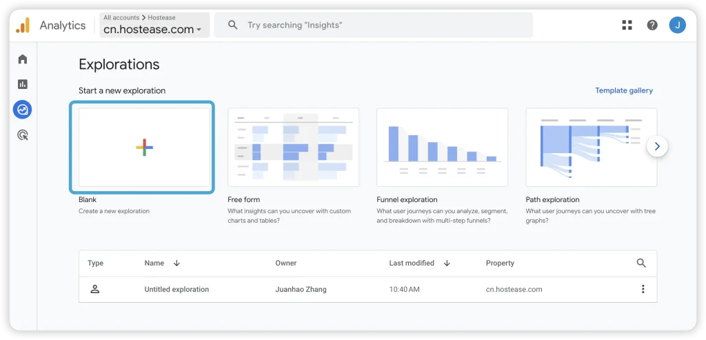 Start a new exploration