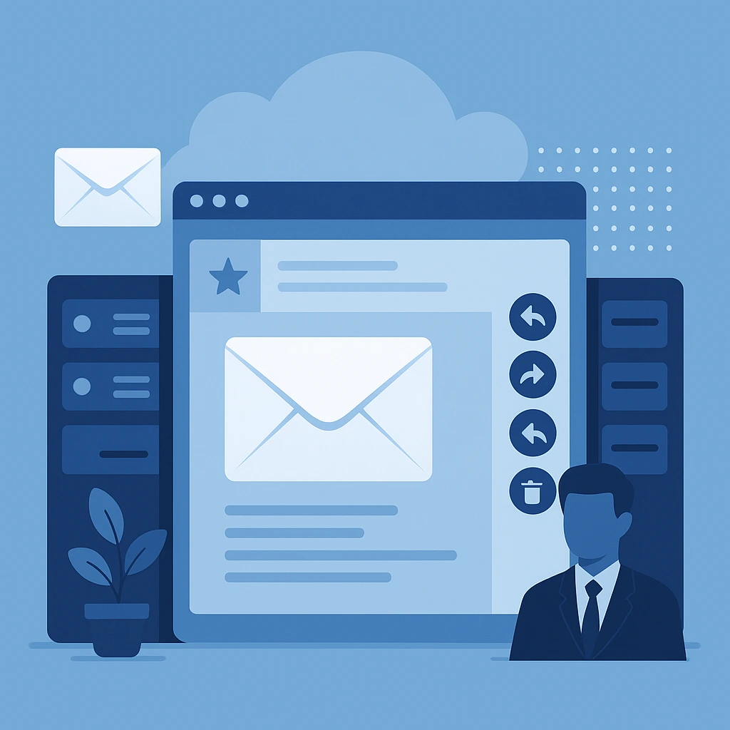 Webmail界面与服务器环境的插画