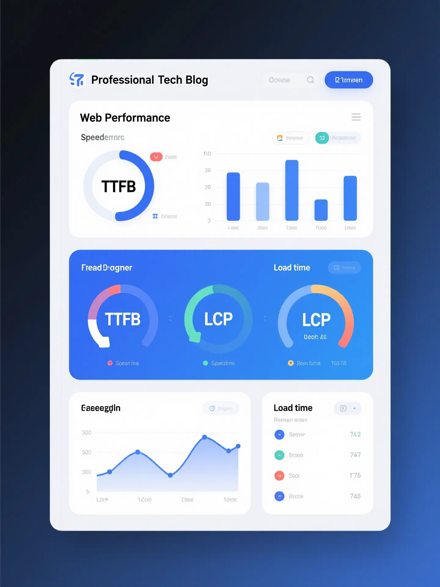 WordPress 速度优化指南封面，强调加载速度与性能指标