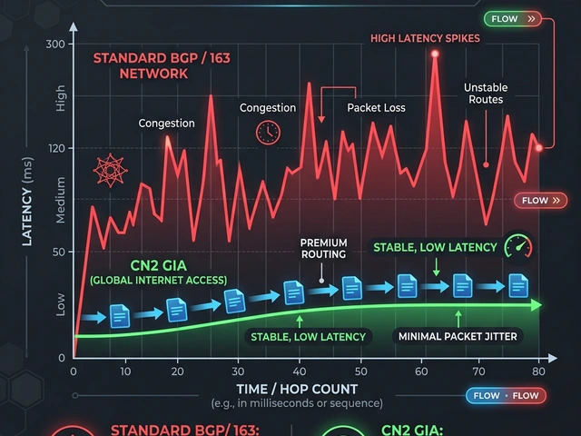美国 CN2 GIA 与普通 BGP 线路延迟及稳定性对比 (4:3)