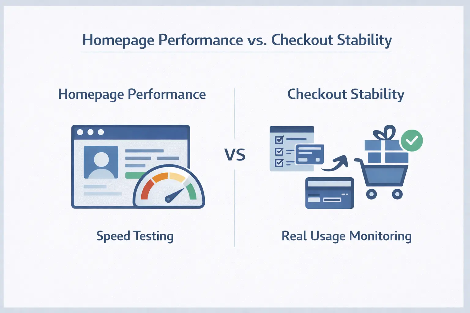 首页测速与结账链路对比图
