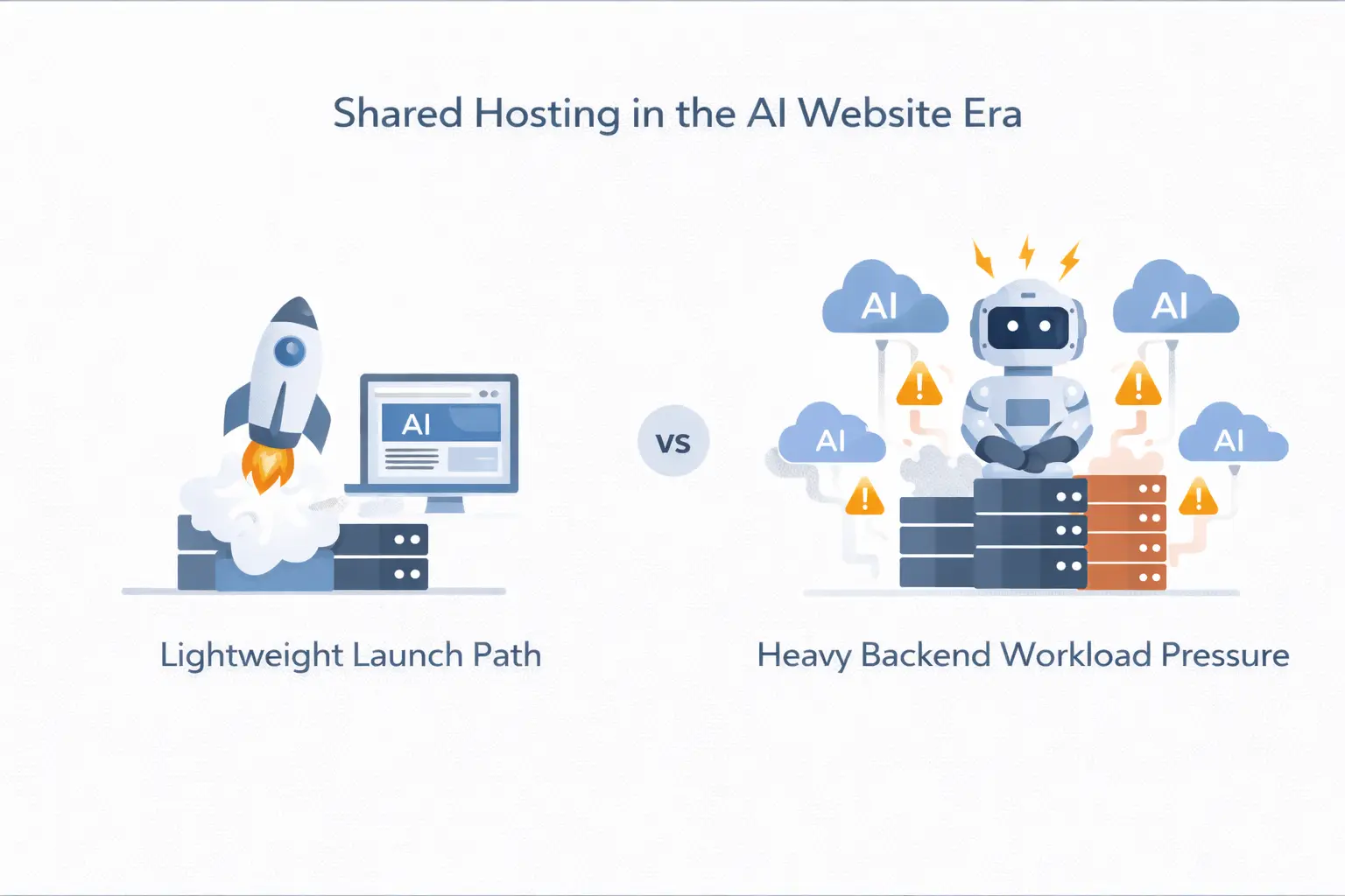 共享主机 - 封面图 - 共享主机在 AI 建站时代仍适合轻量上线的主视觉
