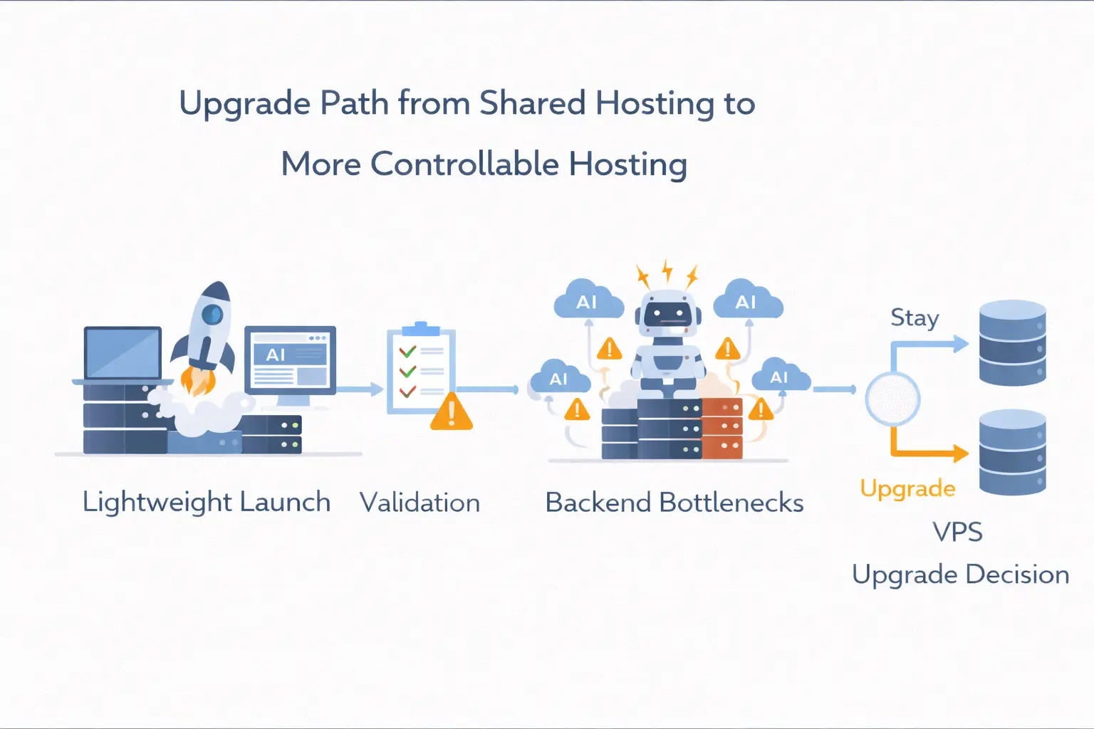共享主机到 VPS 升级判断流程图