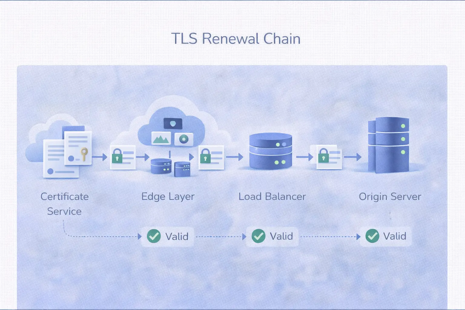 TLS 续期链路 - 封面图 - 证书自动化与 TLS 续期链路梳理的主视觉