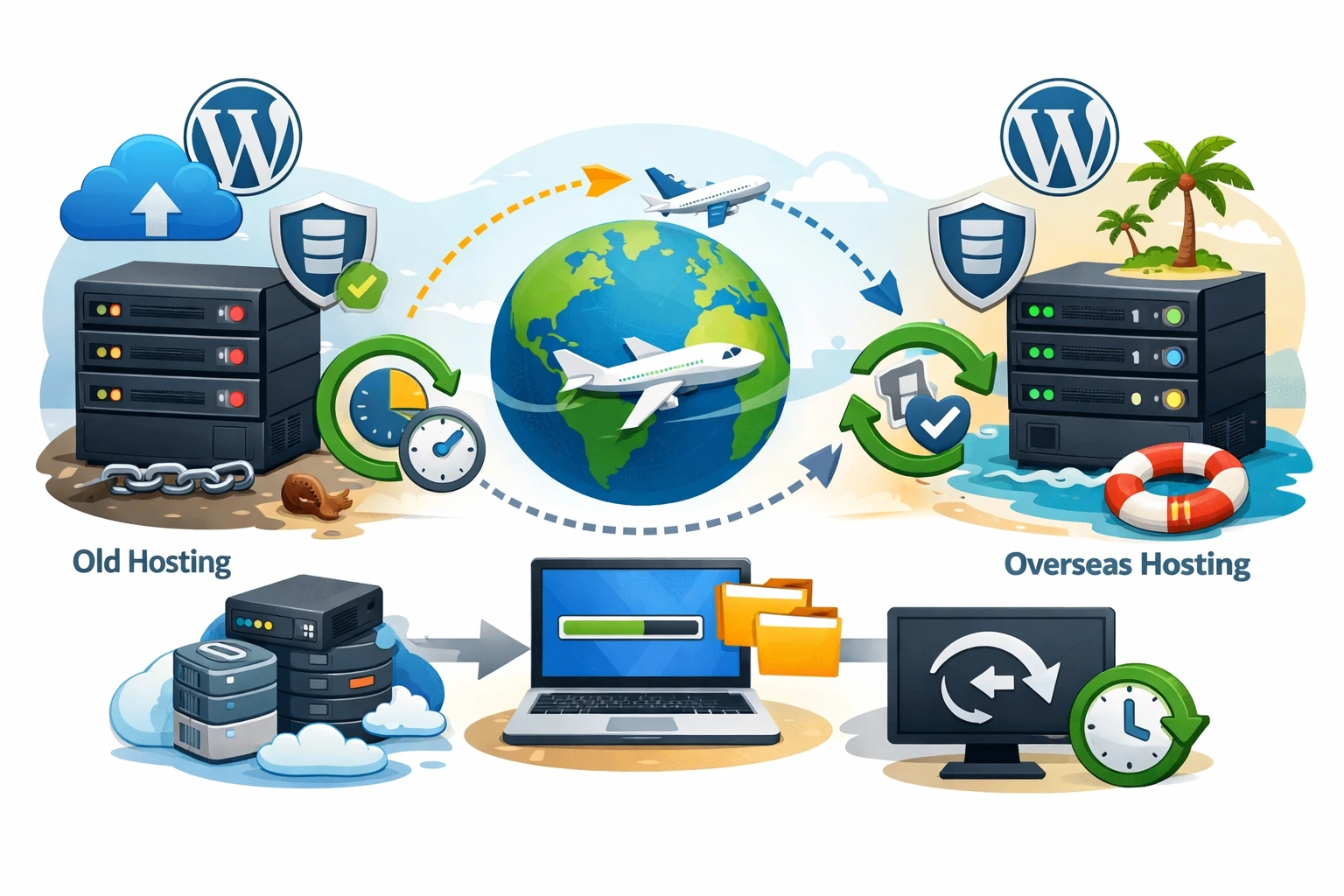 WordPress迁移海外主机 - 封面图