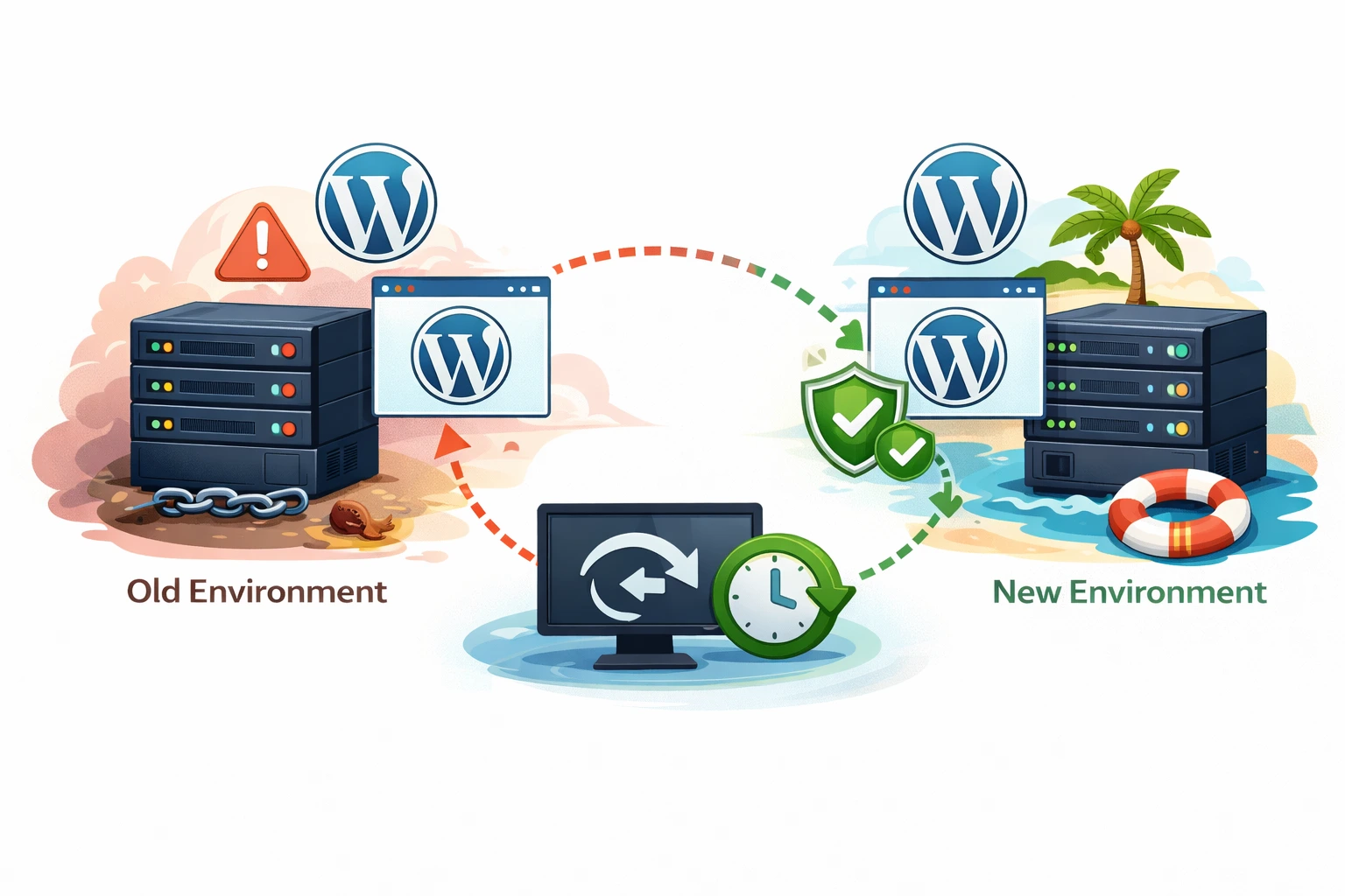 wordpress migration rollback