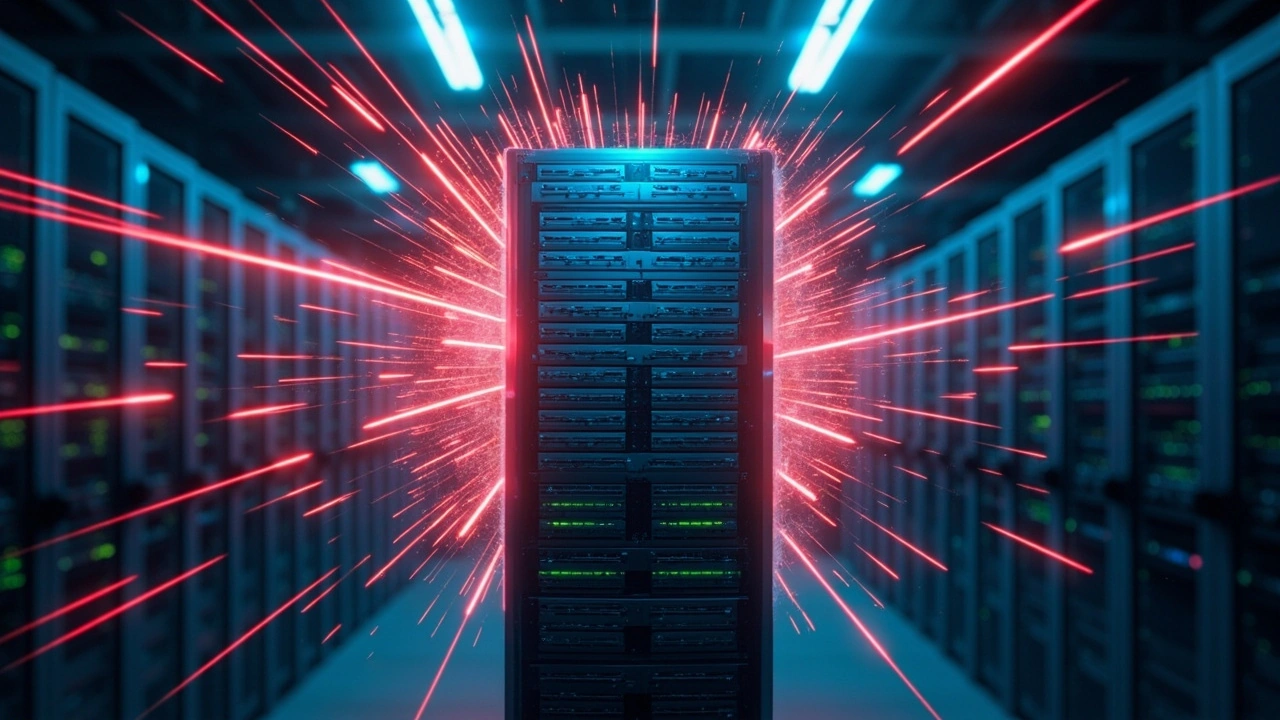 CC 攻击防护示意图：服务器在防护盾保护下抵御攻击流量