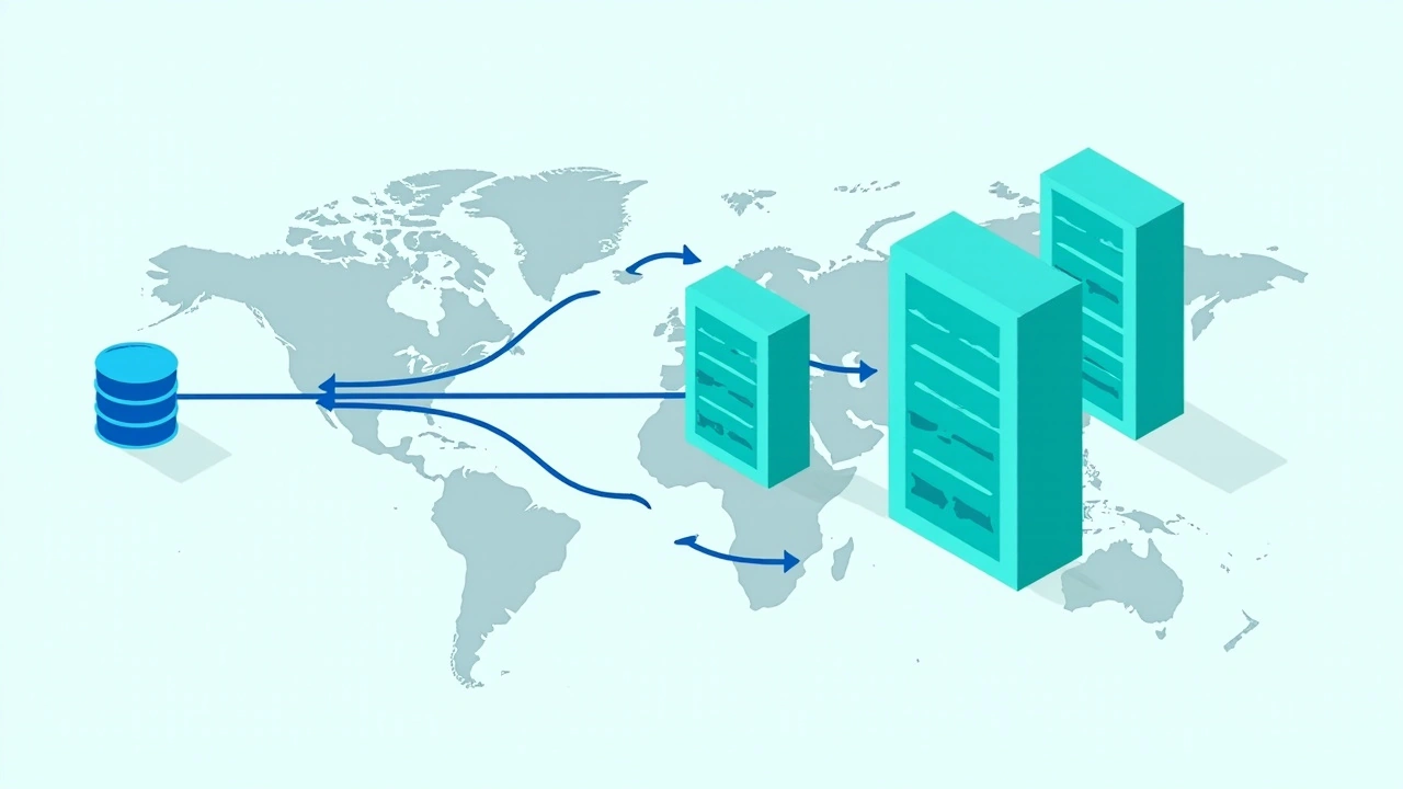 虚拟主机通过CDN加速的架构示意