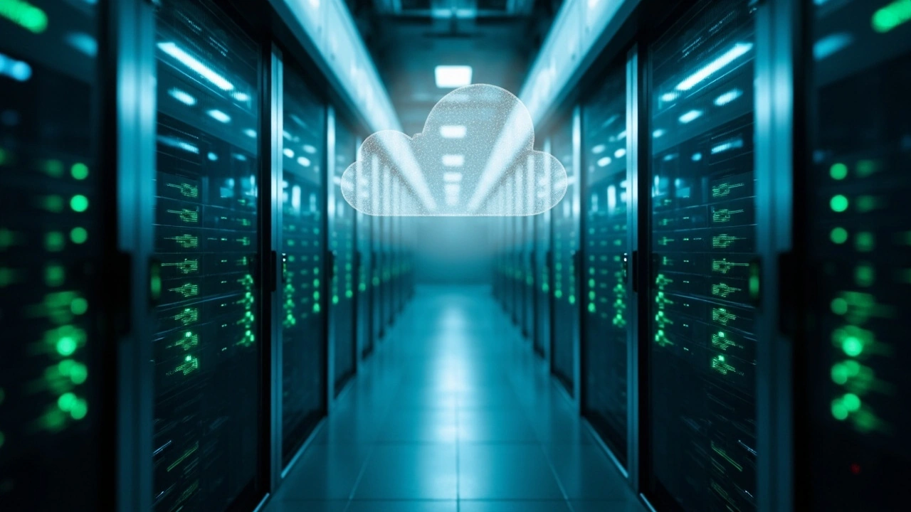 免备案 vps 云服务器选购指南封面配图，展示云服务器机房场景