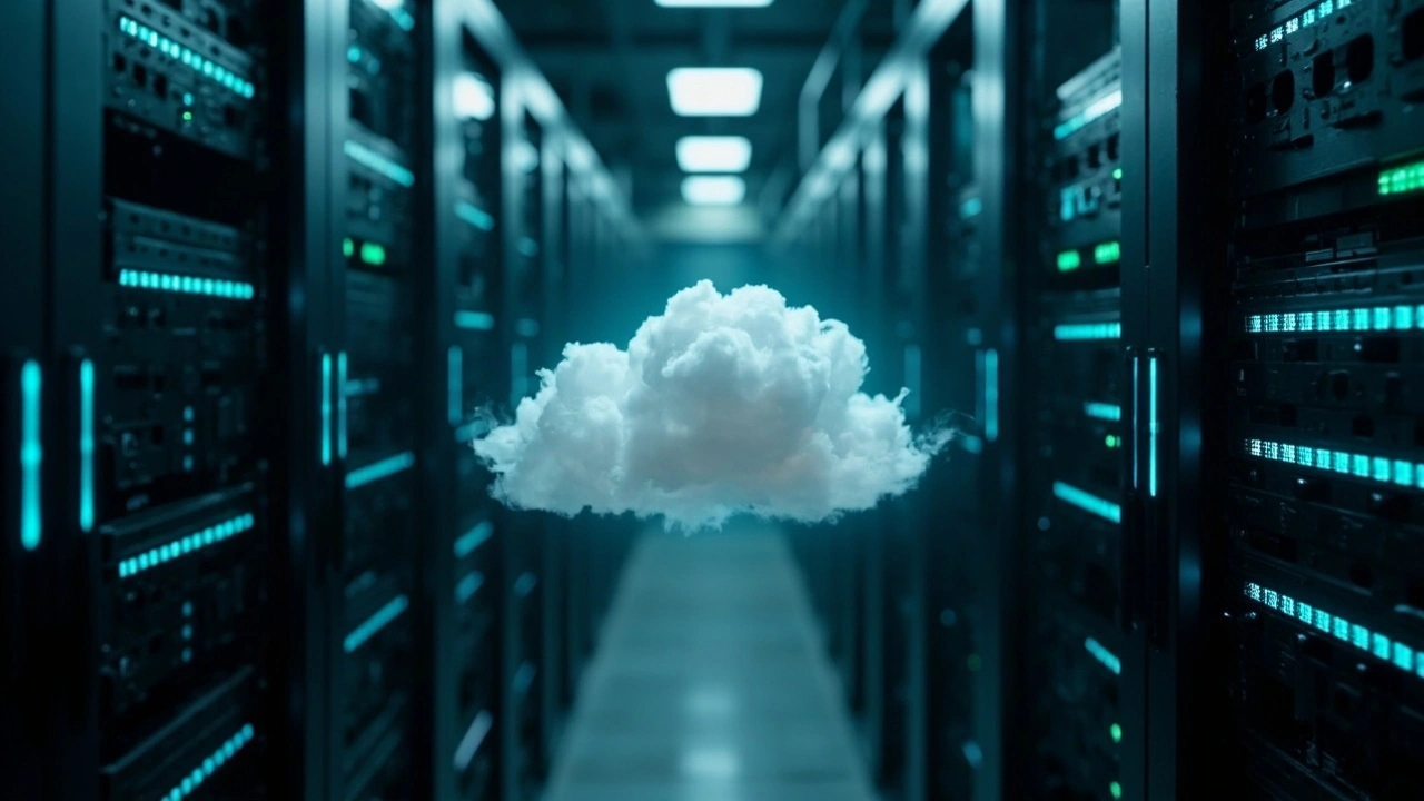 VPS与云服务器区别对比的封面配图，展示服务器集群与云端虚拟化的关系