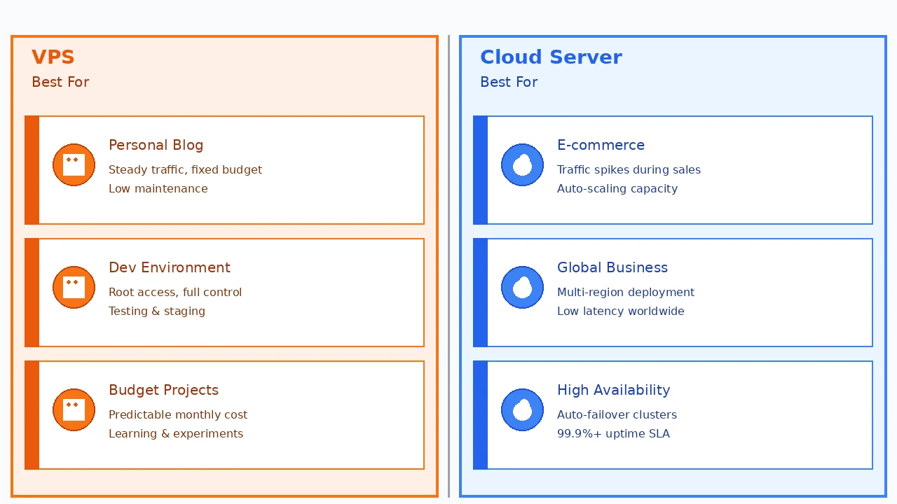 VPS与云服务器适用场景对比