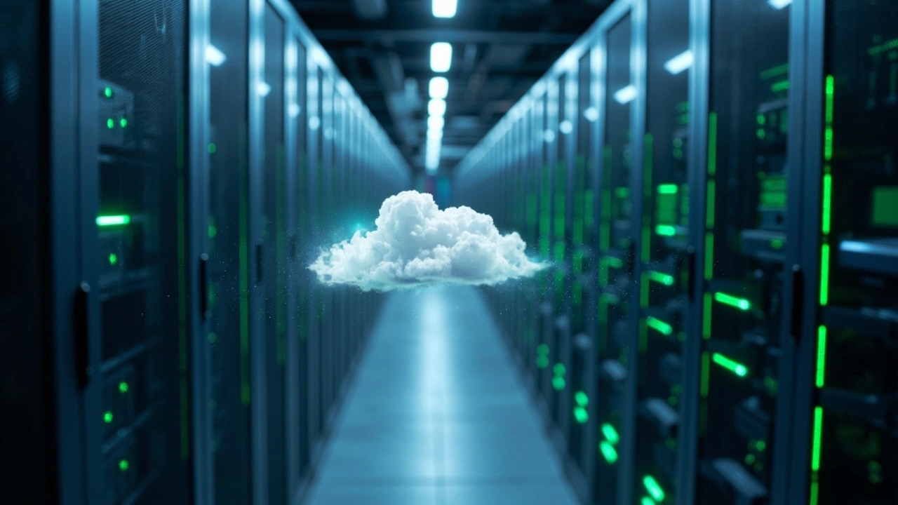 VPS 选型成本控制实战封面配图，展示服务器机架和云计算概念