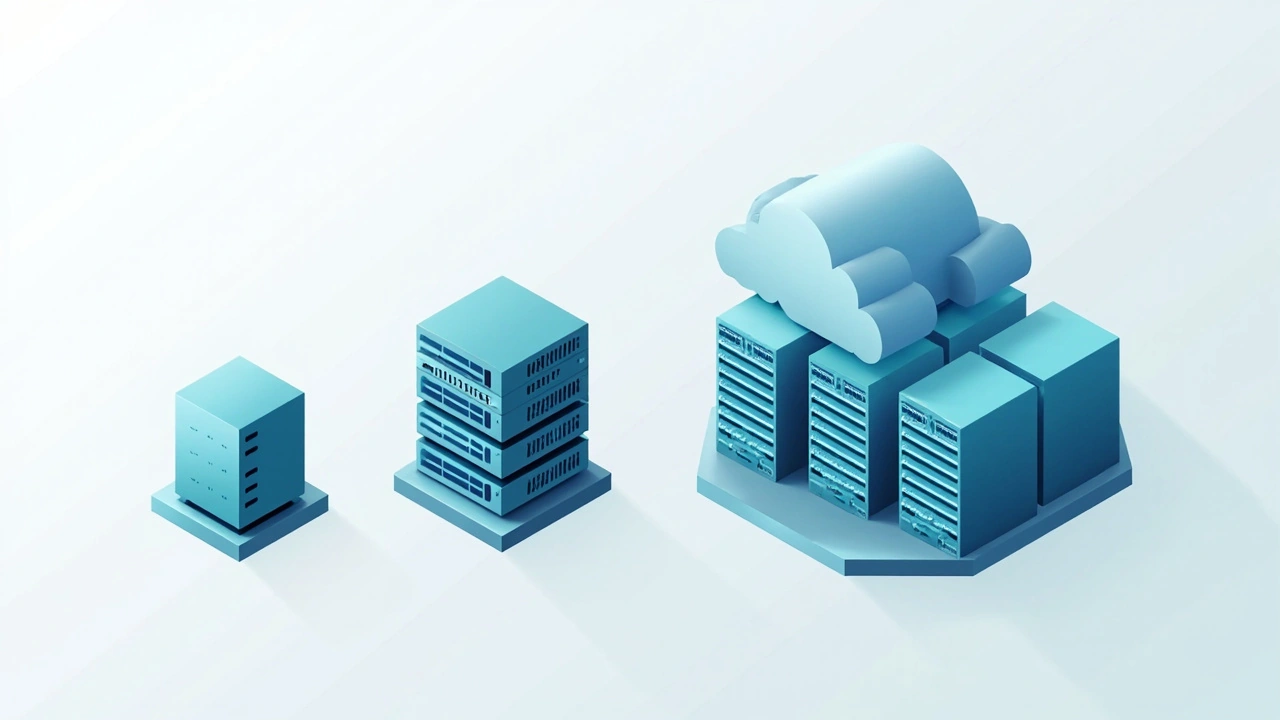 VPS 服务器云虚拟主机对比封面图 - 三种主机方案的视觉对比