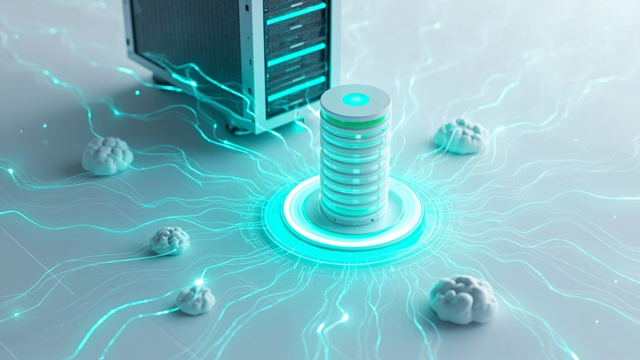 WordPress数据库性能优化概念图，展示网站请求经缓存层进入数据库的流程