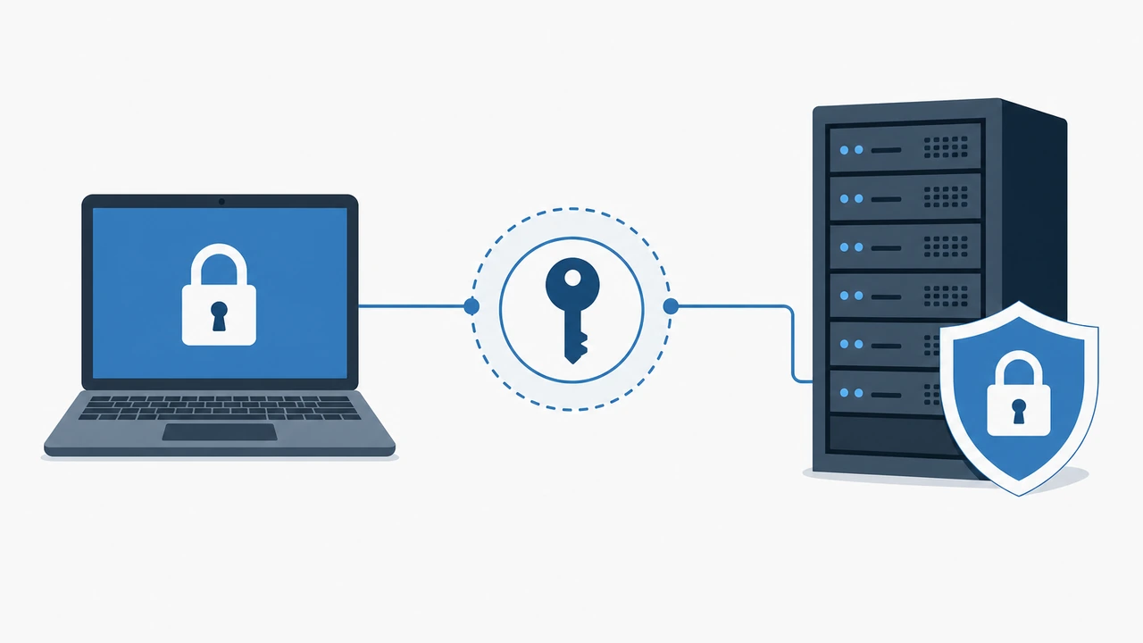 美国 VPS SSH 密钥登录与访问加固示意图