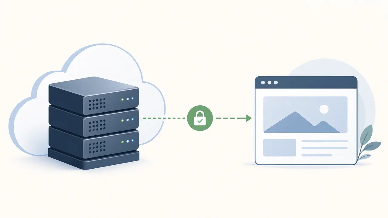 VPS 云服务器连接网站服务的部署架构示意图