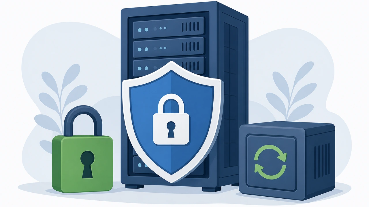 VPS 安全加固与备份策略示意图
