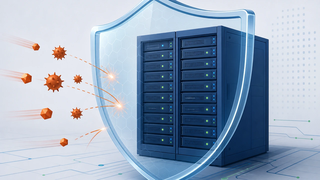 ModSecurity WAF 在服务器前拦截异常请求的安全示意图