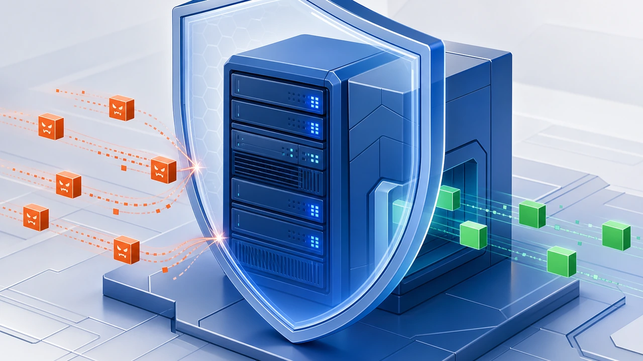 ModSecurity WAF 在网站入口前拦截可疑请求的安全示意图