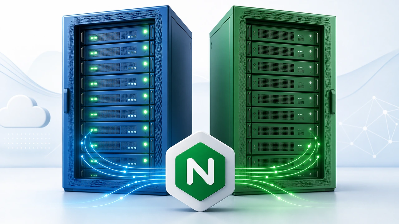 Nginx 蓝绿部署在单台 VPS 上的版本切换示意