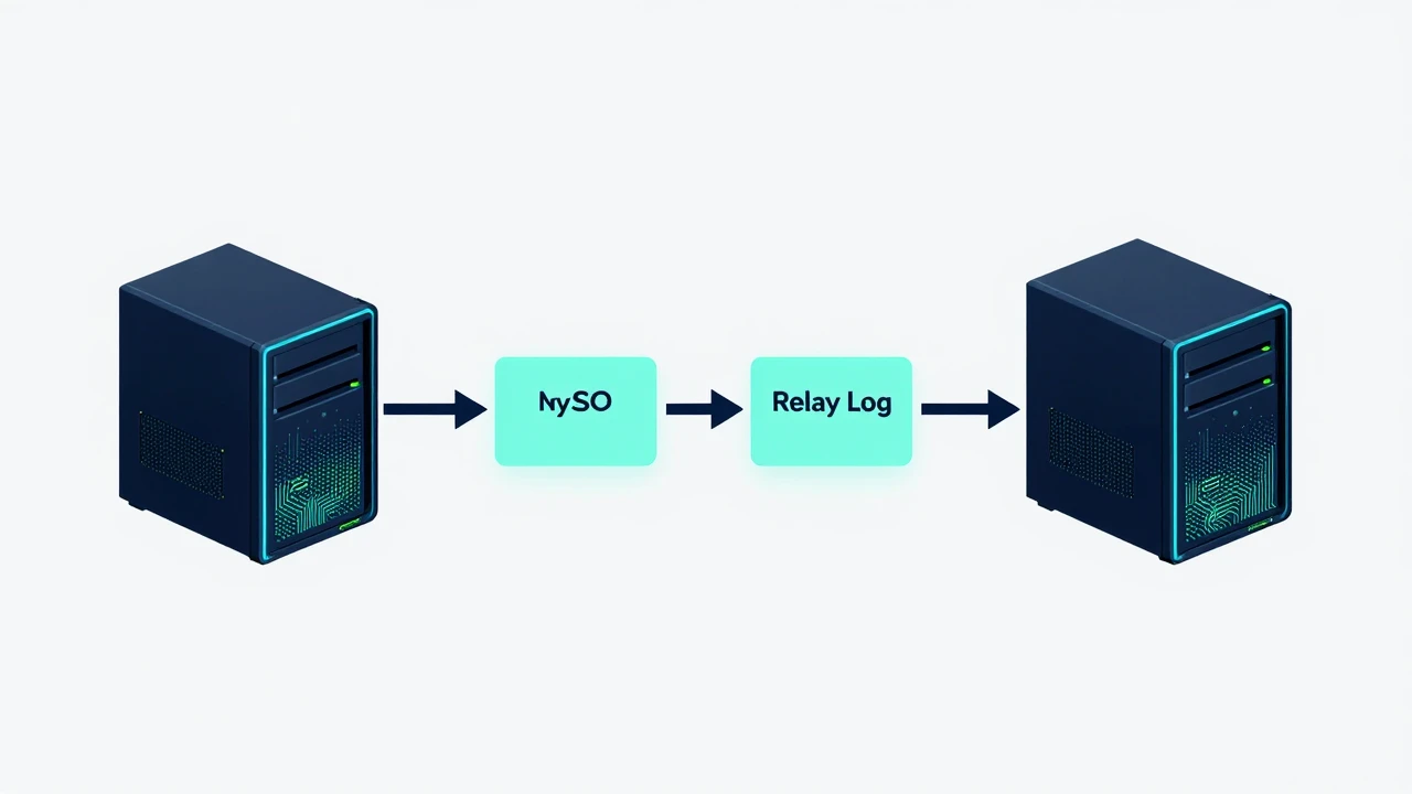 MySQL 主从复制 binlog 与 relay log 数据流转示意图