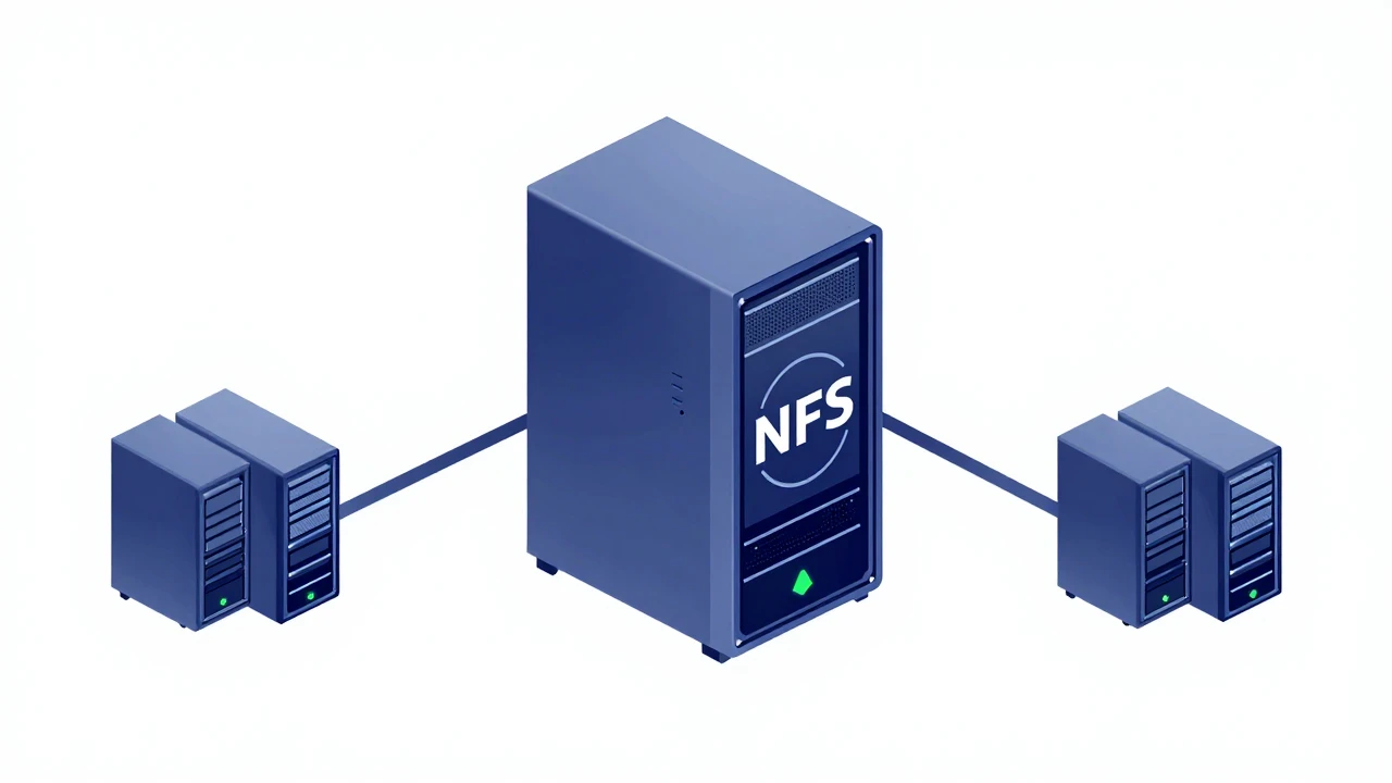 NFS 共享存储私有网络架构图