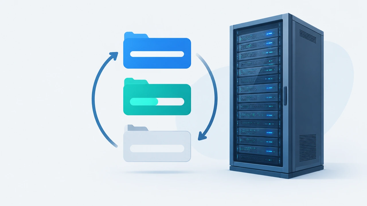 Docker 容器日志按大小自动轮转示意：服务器输出的连续日志被切分成固定大小的分段文件