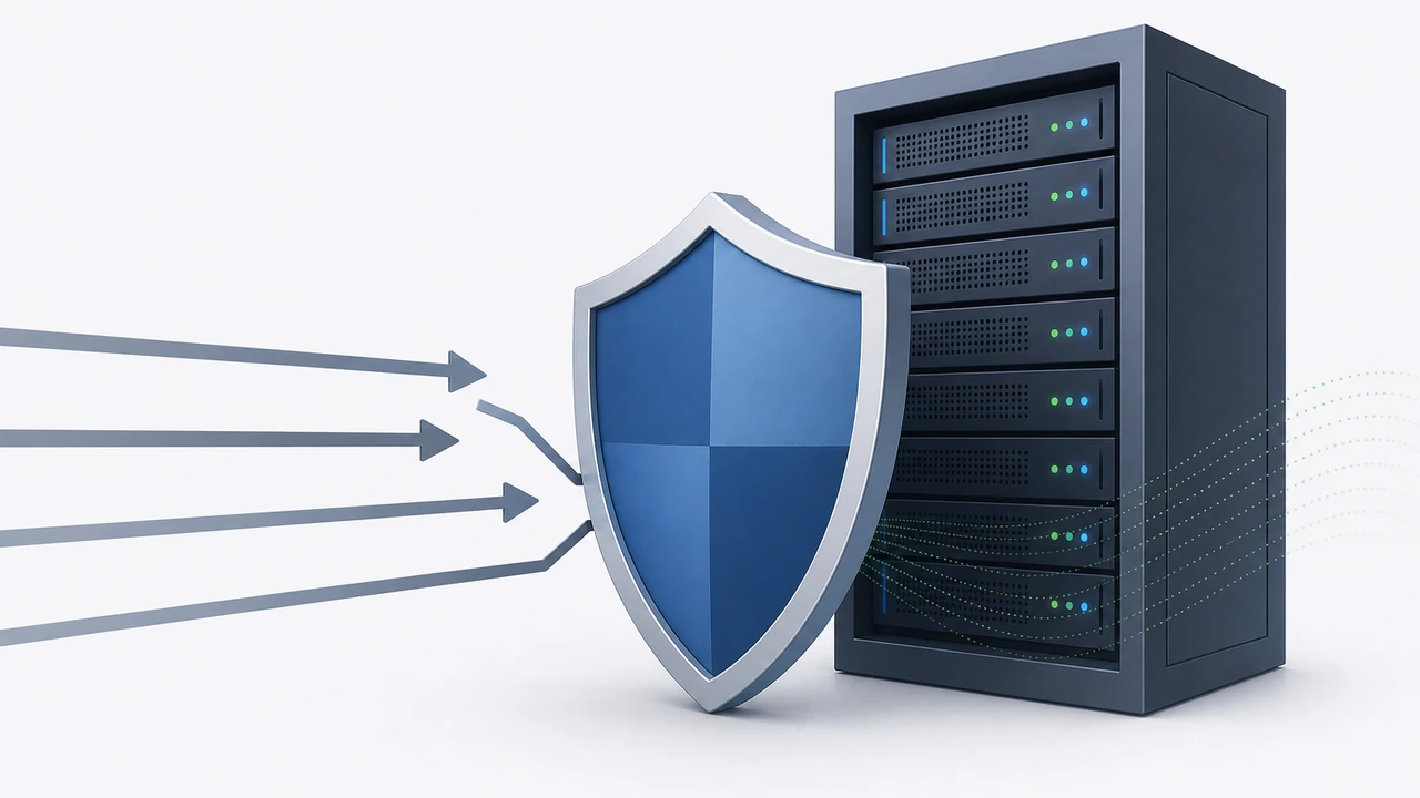 ModSecurity WAF 配置入门教程封面：盾牌防护服务器架构插画