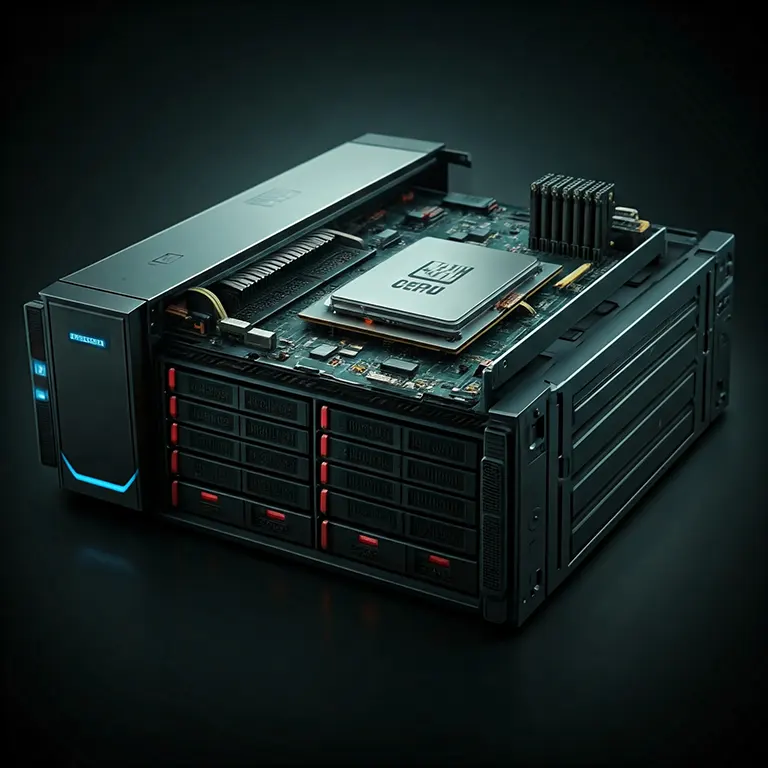 定制服务器配置展示，包含高性能GPU和DDR5内存等核心组件